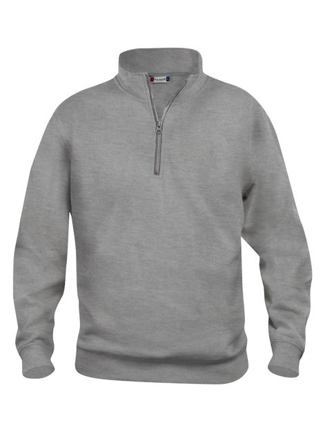 Basic Half Zip Grey Melange