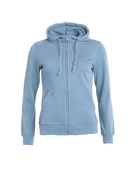 Basic Full Zip Ladies Light Blue