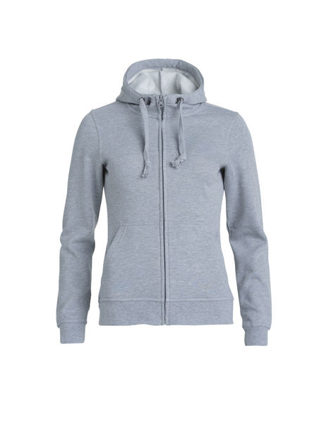 Basic Full Zip Ladies Grey Melange