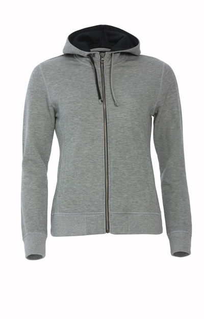 Classic Hoody Full Zip Ladies Grey Melange