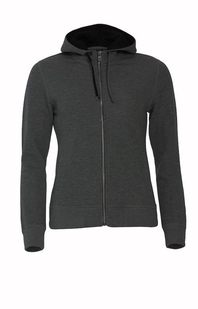 Classic Hoody Full Zip Ladies Anth Melange