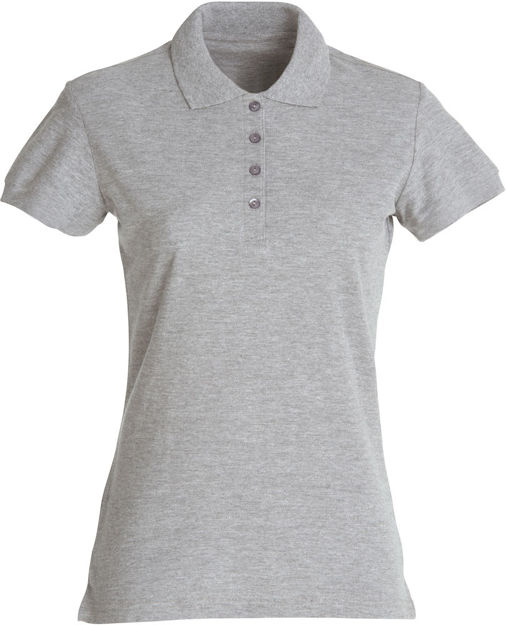 Basic Polo Ladies Grey Melange