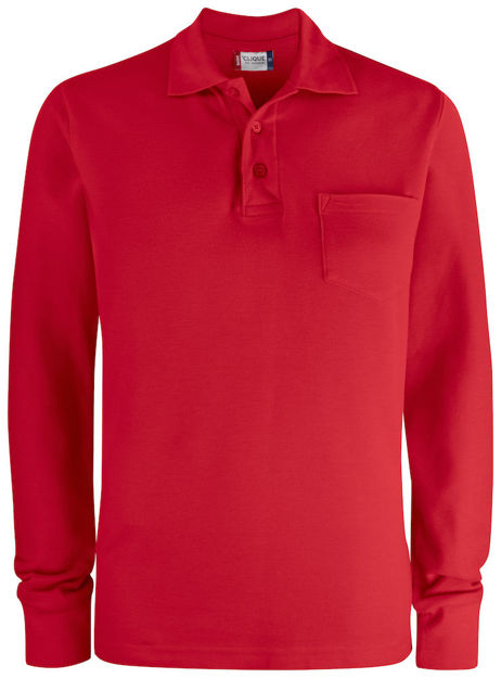 Basic Polo LS Pocket Red