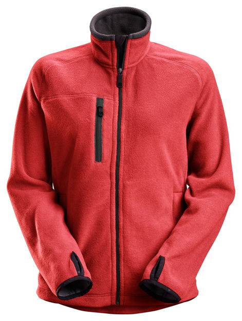 Jakke 8027 fleece  rød/sort