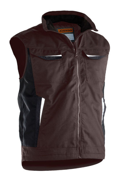 Poly Cotton Padded Vest Brown