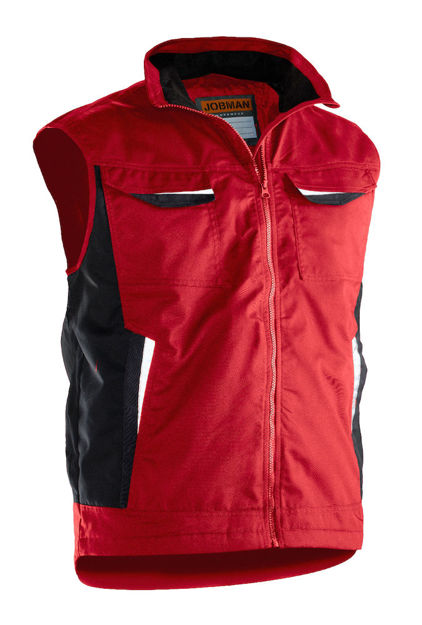 Poly Cotton Padded Vest Red