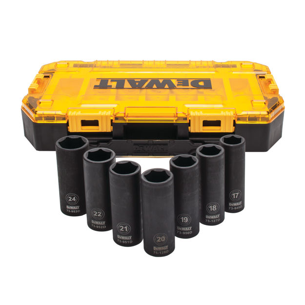 "DW 1/2"" IMPACT SOCKET SET 7PC, TOUGH BOX"