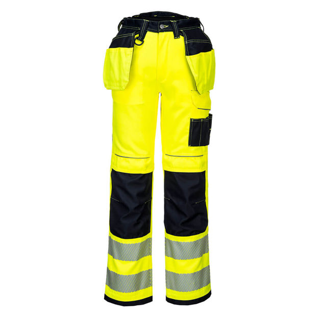 PW3 Hi-Vis Stretch Håndverks bukse Gul/Sort