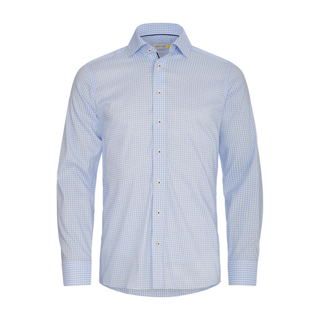 JH&F Yellow Bow 53 Slim Fit Sky blue check