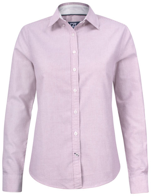 Belfair Oxford Shirt Ladies Burgundy/White Stripe