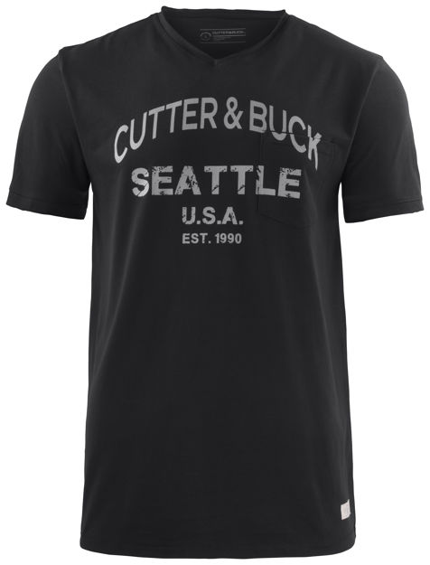 Pacific City Tee Men Black with Grey Print