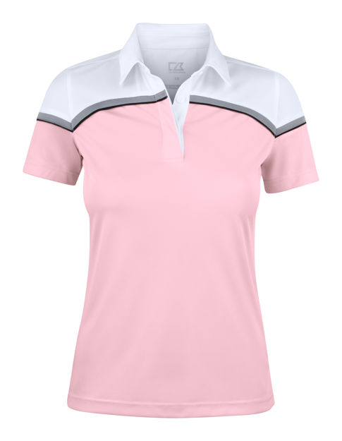 Seabeck Polo Ladies Pink Mist w/White yoke