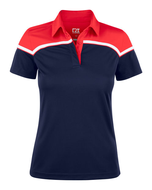 Seabeck Polo Ladies Dark Navy w/Red yoke