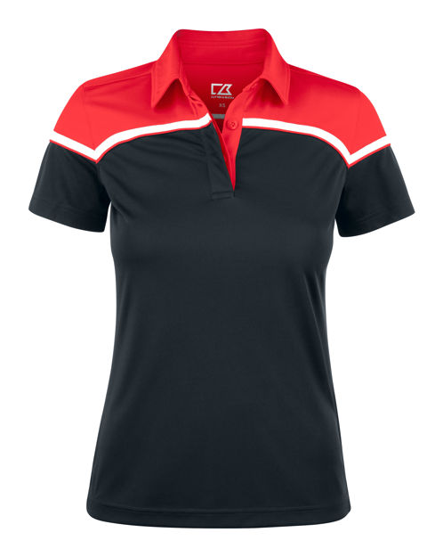 Seabeck Polo Ladies Black w/Red yoke
