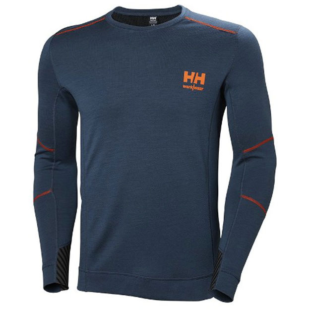 HH LIFA MERINO CREWNECK  NAVY