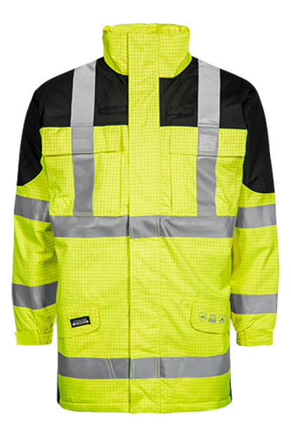 Brannhemmende Hi-Viz vinterjakke GUL