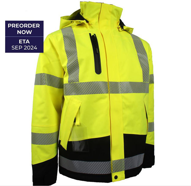 Hi-Vis Vinterjakke 4-veis strech gul/sort