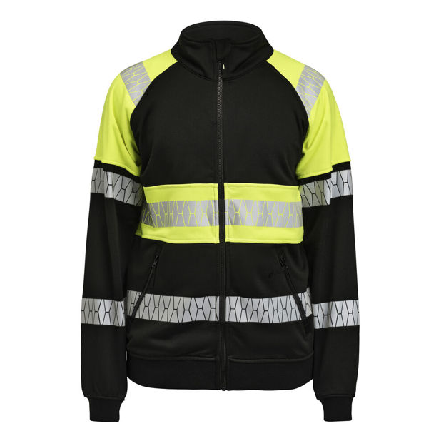 5225 Sweatshirt Full-Zip Varsel Black/Yellow
