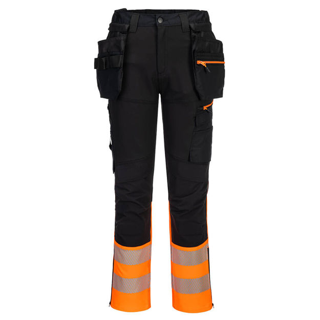 DX4 Hi-Vis kl.1 Håndverksbukse Oransje/sort