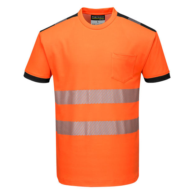 PW3 Hi-Vis t-skjorte Oransje/sort