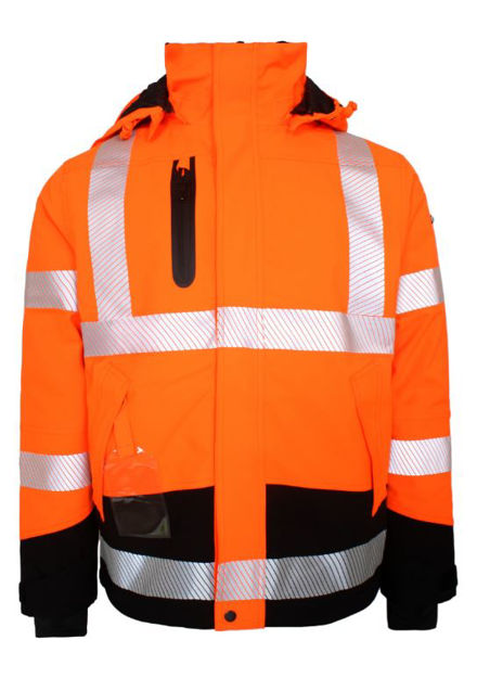 Hi-Vis Vinterjakke 4-veis stretch oransje/sort
